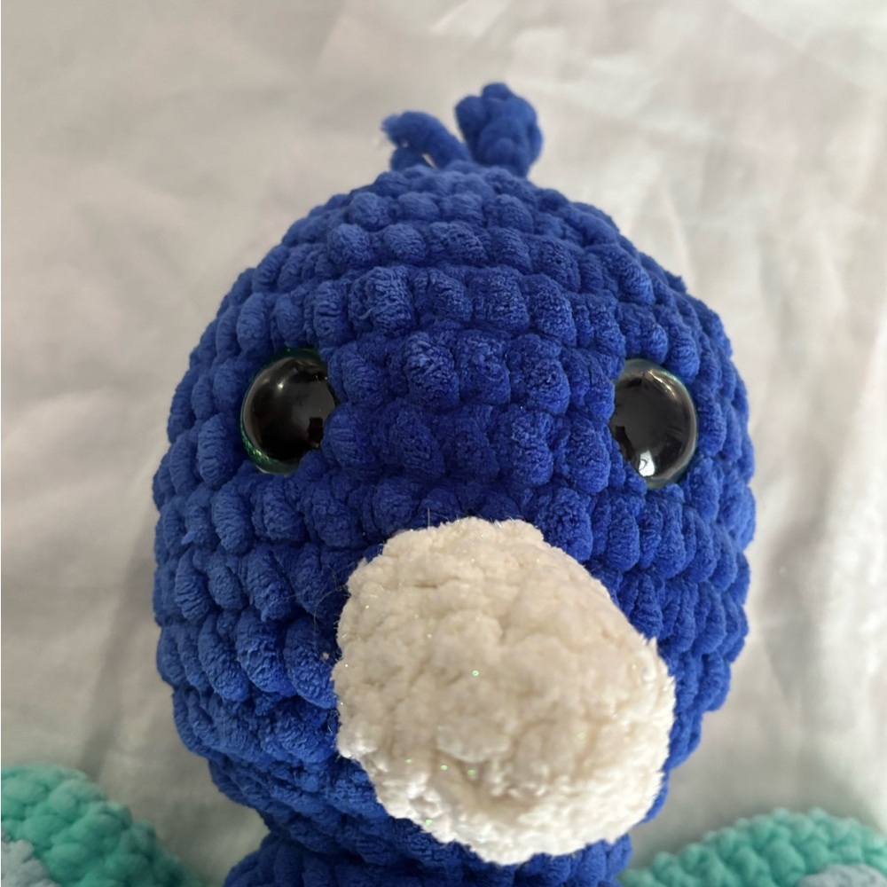 Blue and Green Plush Peacock Toy - Picture 14 of 15